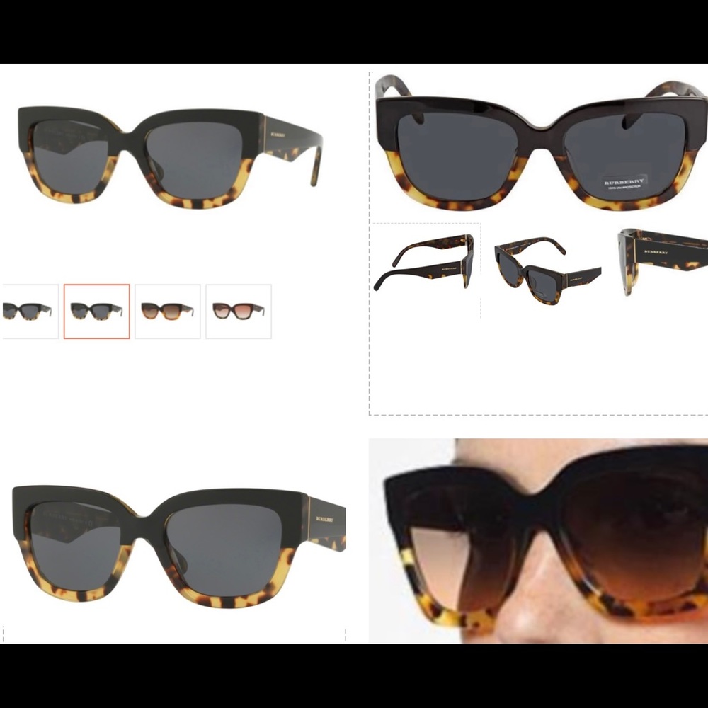 BURBERRY CLASSIC SQUARE SHAPE WITH A BLACK ON TOP OF HAVANA SUNGLASSES - Picture 7 of 16